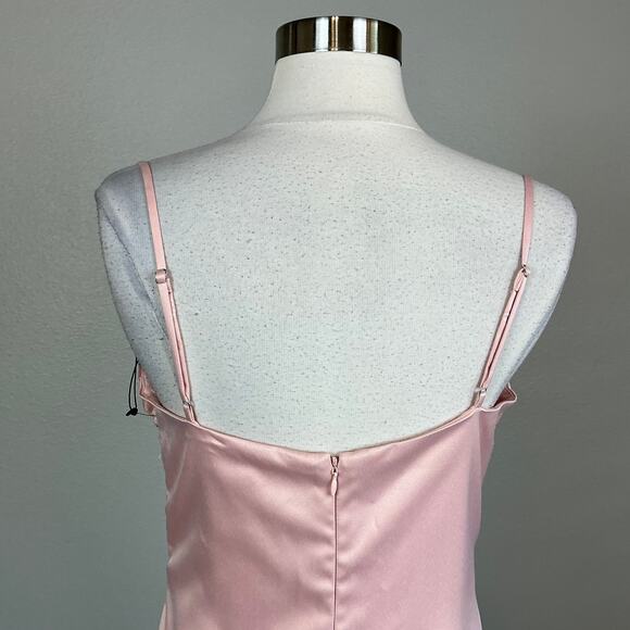 Laundry by Shelli Segal Pink Satin Ruched Formal Long Gown Women’s Size 8 - Picture 8 of 12